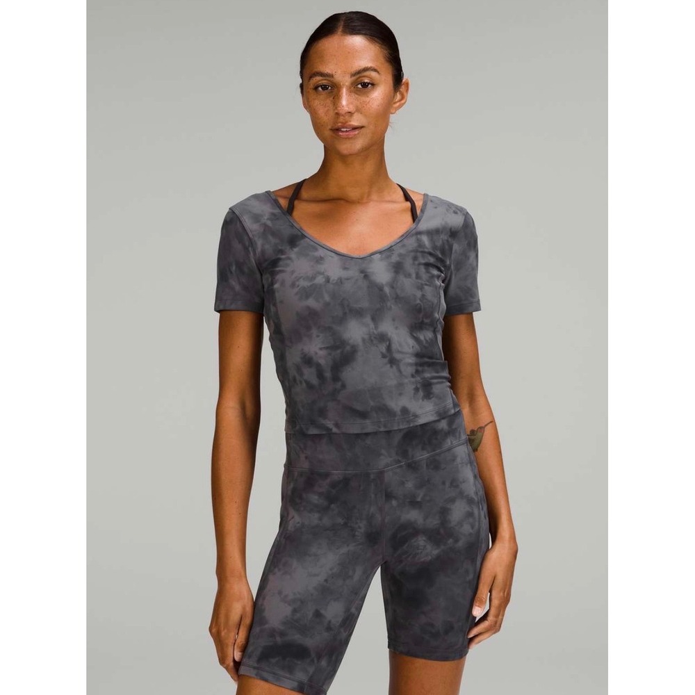Lululemon Align T-Shirt Diamond Dye Pitch Grey Graphite Grey Siz 2 Nulu Yoga